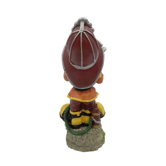 Vintage Fireman Figurine Holding Hose, Wearing Hat, Small Fire Truck - Picture 3 of 7